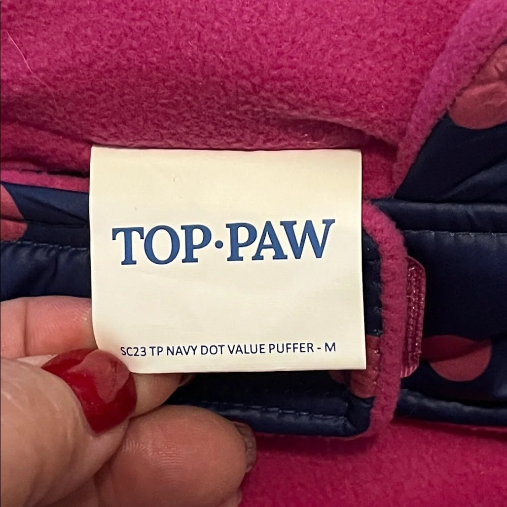 Dog Puffer Jacket with Polka Dots by Top Paw NWT